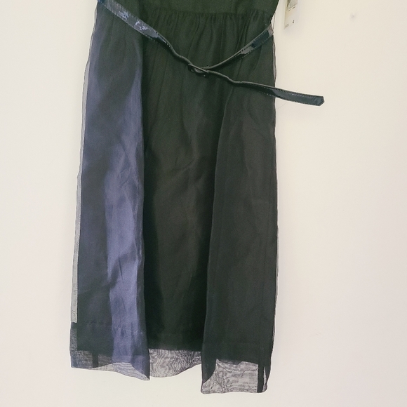 NWT ELIZA J black dress with belt and beads, 💯 silk, sleeveless - Picture 3 of 8